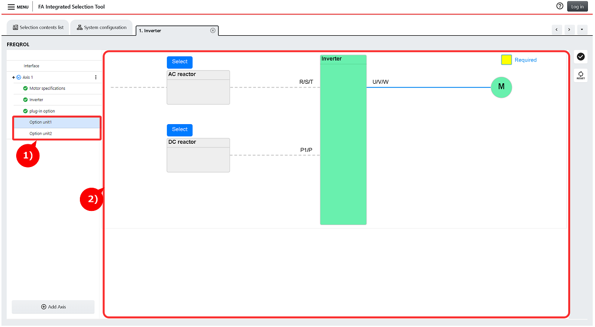 Selecting option units