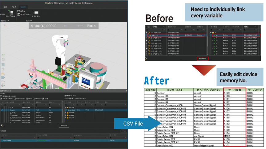 CSV Import/Export Connectivity Variable Pairing